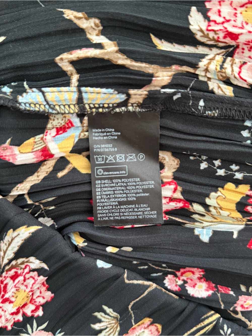 GP&J Baker x H&M Black Floral Pleated Midi Sheer Skirt- M - Picture 9 of 9